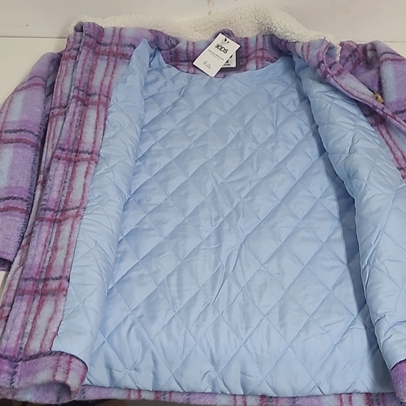 New! Cotton-on Kids Violet Check Jacket 9-10 - Picture 7 of 9